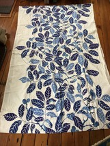 Pair IKEA Blad Stockholm Blue Leaf Leaves Linen Cotton Curtains Drapes 8... - £237.04 GBP