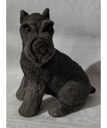Gray Schnauzer Dog Figurine Resin Sitting - £19.66 GBP