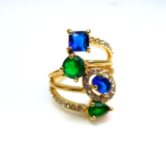 NWOB Avon Retired Blue Green Cocktail Ring, Size 8 - $312.67 MXN