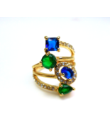 NWOB Avon Retired Blue Green Cocktail Ring, Size 8 - $312.67 MXN