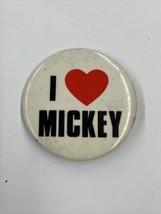 1980s 2 Inch “I Heart Mickey” Pin Back Button Pin - £7.96 GBP