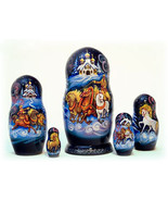 Winter Troika Nesting Doll - 6&quot; w/ 5 Pieces - £52.75 GBP