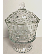 Home Interiors Vintage Lady Love Compote Crystal Clear Lidded Dish Candi... - $12.51