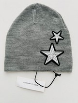 Rebecca Minkoff Silver Stars Knit Beanie Hat Grey - £51.41 GBP