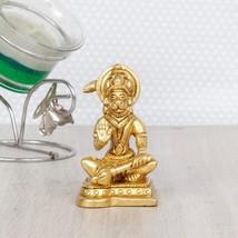 Brass Bhagwan Hanuman Sitting Bajrangbali Murti Statue for Blessings - £29.22 GBP