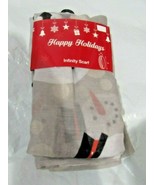 Happy Holidays Infinity Scarf Snowman on White Lightweight Wrap - £10.21 GBP