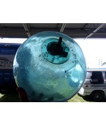 Vintage Large Japanese Blown Glass Fishing Float Aqua blue Buoy Ball 12 ... - $138.93 CAD
