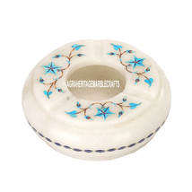4&quot; Marble Smoking Ashtray Turquoise Floral Arts Inlay Marquetry Gift Dec... - £71.43 GBP