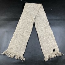 Vintage Hansen Zwicker Knitting Mills Scarf Wool Beige Fringe 8&quot; x 60&quot; - £18.74 GBP