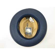 Men's Bruno Capelo 2-Tone Braided Straw Fedora Hat Main Street MS471 Camel/Navy image 2