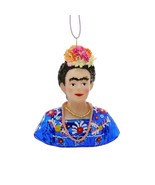 FRIDA KAHLO ORNAMENT 3.5&quot; Glass Bust Iconic Mexican Feminist Artist Chri... - $17.95