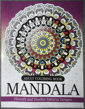 Adult Coloring Book Mandala: Flowers And Doodles Patterns Designs - £6.86 GBP