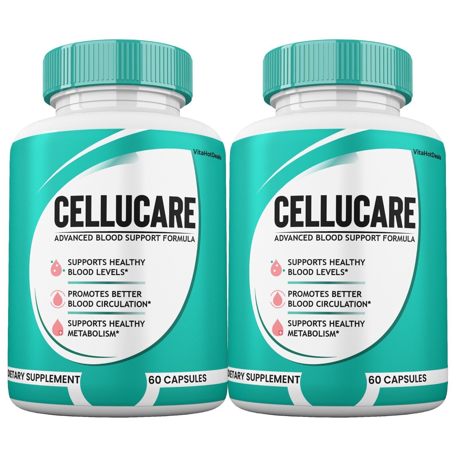 2 Pack Cellucare Advanced Blood Support Capsules Max Strength Formula