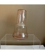 Vintage Tumble Up Bedside Water Decanter Pink Depression Glass - $50.00