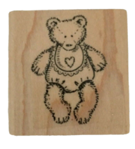 Stampin Up Rubber Stamp Bow Bear Teddy Bear Retired Design Card Making Crafts - £3.13 GBP