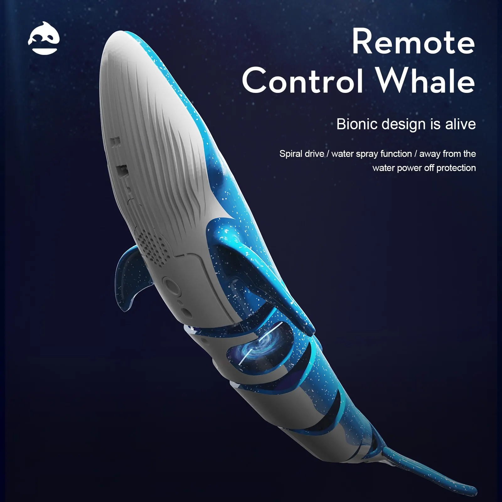 Simulated Remote Control Whale Can Dive Out Of The Water, Move Forward L... - $26.79