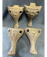 Set Of 4 - 6” Antique Art Deco Cast Iron Art Nouveau Legs Feet bathtub - $136.62