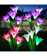 Outdoor Solar Lights, 4 Pack Solar Garden Light with Bigger Lily Flowers... - €34,39 EUR