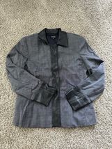 Juliana Collezione Womens Blazer Jacket Faux Leather Snap Button Size 6 ... - €17,16 EUR