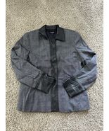 Juliana Collezione Womens Blazer Jacket Faux Leather Snap Button Size 6 ... - $27.59 CAD