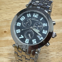 Klaus-Kobec Swiss Quartz Watch Men Silver Black Chronograph Analog New B... - $37.99