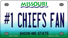 Number 1 Chiefs Fan Missouri Novelty Mini Metal License Plate Tag - £11.70 GBP