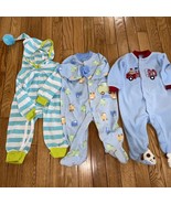 Lot of Baby Boy Fleece/Cotton Footed Pajamas Sleepwear PJ ~ 3-6 Months - €6,37 EUR