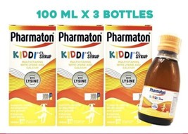 3 X 100ML PHARMATON KIDDI CL SYRUP MultiVitamin with Lysine and Calcium  - $35.84