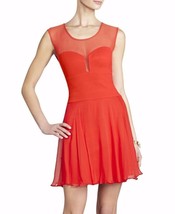 Bcbg Max Azria Miranda Bright Red Sleeveless Ponte Silk Dress Size 4 New $338 - £123.14 GBP