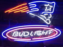 New Bud Light Beer New England Patriots Super Bowl LI Neon Sign 24&quot;x20&quot; - £195.25 GBP