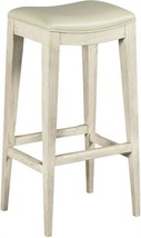 Bar Stool WOODBRIDGE Tapered Legs Petite White Smoke Luna Upholstery Ash - £622.69 GBP