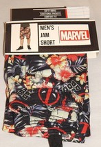 Deadpool Jam Shorts Men&#39;s Small 28-30 Black Casual Lounge NEW Marvel Comics - £17.97 GBP