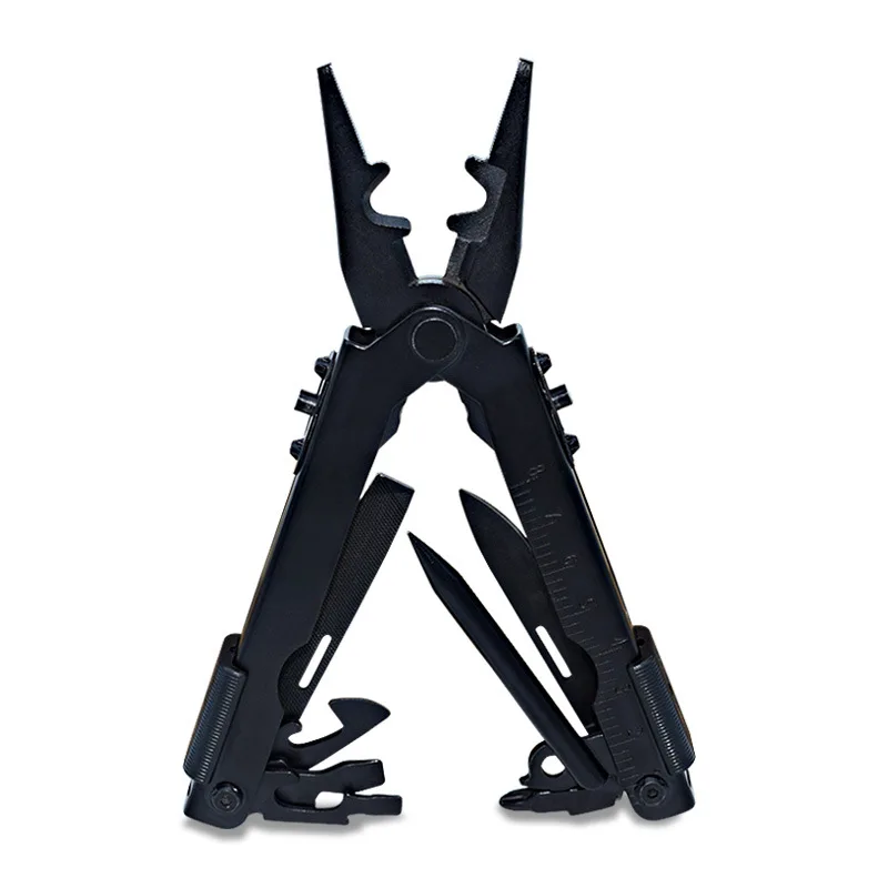 8 IN1 Multi Camping Tool Folding Pliers Knife Outdoor Survival Hand Tools Black - £16.09 GBP