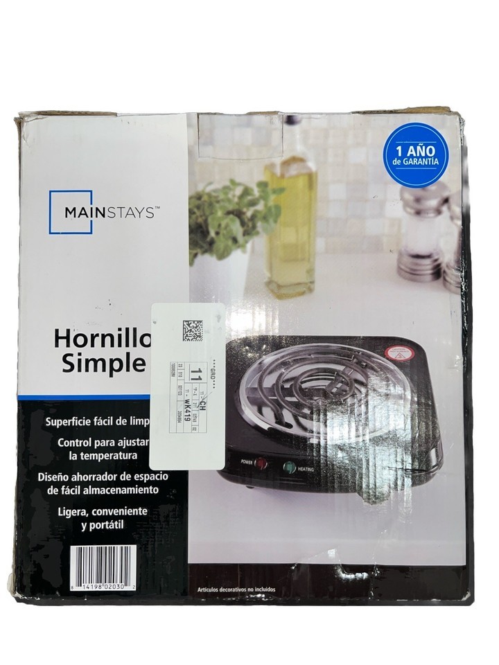 Mainstays Burner, 120V~ 1100W, Portable, Easy to Cook, Elegant Classic D... - $12.50