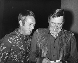 John Wayne And Steve Mcqueen Rare Candid Legendary Stars 16X20 Canvas Giclee - £55.94 GBP