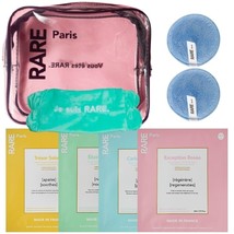 RARE Paris Set 8in1: Facial Sheet Masks, Make-up Pads, Hair Band, Cosmetic Bag - £39.65 GBP