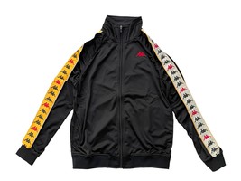 Kappa Mens XL Black/ Yellow/ Off-Whit Banda Dullo Logo Tape Track Jacket... - $71.55