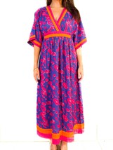 La Plage vintage kaftan dress in Leopard Surf/Pinks - £114.97 GBP