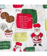 Santa Claus Cotton Tea Towel Chocolate Chip Cookie Recipe Mixes Stirs Bakes - $12.85