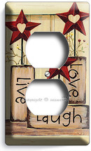 Live Laugh Love Wood Stars Electrical Outlet Wallplate Decor Living Room Kitchen - £8.16 GBP
