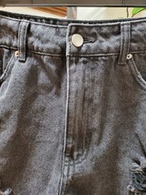 Fashion Nova Women&#39;s Black 100% Cotton Mid Rise Distressed Casual Shorts Size 30 - $28.00