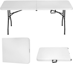 6Ft Folding Table Half Fold Plastic Portable Home Party Outdoor Camping Table - £65.77 GBP