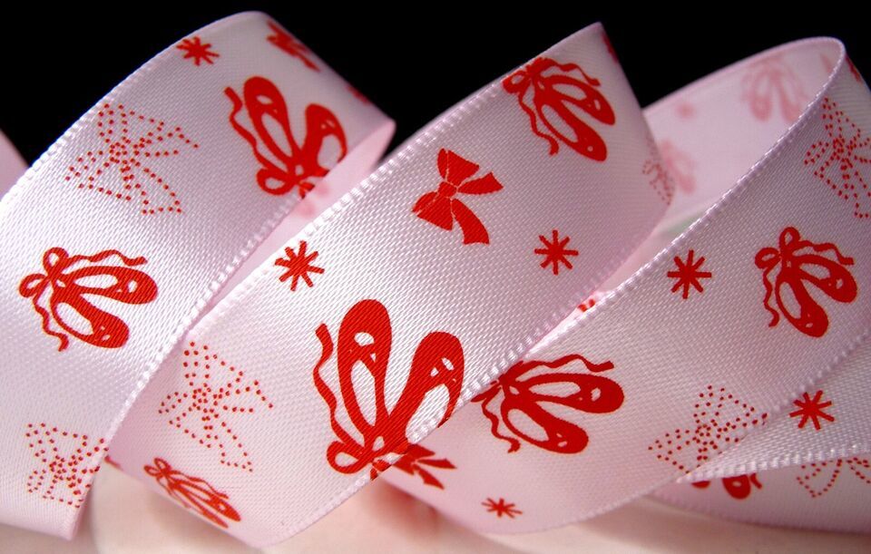 5/8&quot; inch red Ballet Shoe pink satin RIBBON 1 yd dance ballerina recital - $2.37