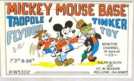 1976 CB Radio Amateur Ham QSL Postcard Mickey Mouse Jiminy Cricket Postcard - £10.27 GBP