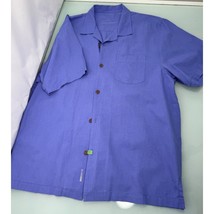Tommy Bahama Island Zone Hawaiian Shirt Silk Polyester Blend Purple Button Up XL - £19.55 GBP