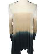 GRACE ELEMENTS Women&#39;s Blouse Shirt Gradient Color Stretch Tapered Long ... - £21.62 GBP