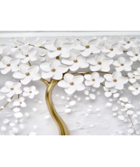 White Flowers On Gold Tree Modern Style Print on Canvas 62.5&quot; x 31.5&quot; Wa... - £27.59 GBP