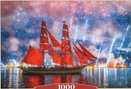 Castorland Red Frigate 1000 pc Jigsaw Puzzle Sailing Ship - $18.80