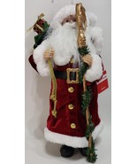 Merry Brite 18&quot; Santa Figurine w/ Sack &amp; Staff Country Farmhouse Holiday... - $63.89 CAD