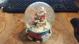 Older Santa in Chair Snow Globe - Very nice 5&quot; tall - $14.69